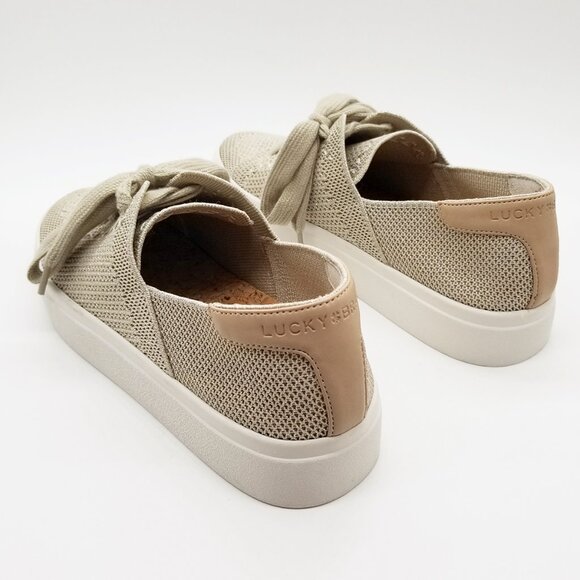 Lucky Brand Talena Knit Platform Sneakers Shimmer Natural Size 7.5 Stretch $79 - Picture 6 of 16